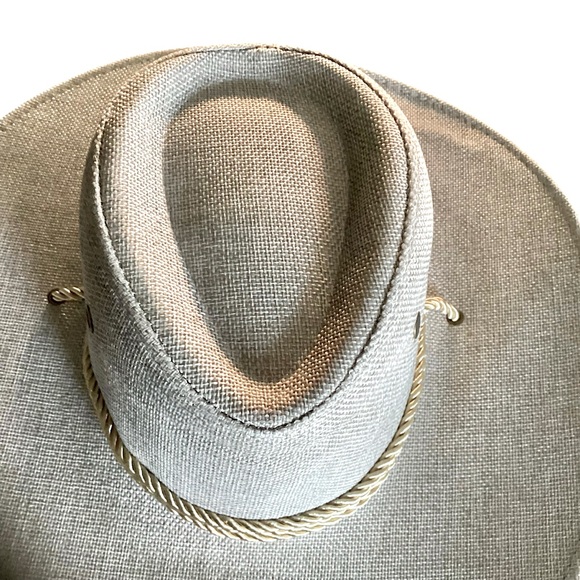 Luxtrada Classic Western Cowboy Linen Aussie Hat Twisted Rope Chin Strap New - Picture 10 of 16